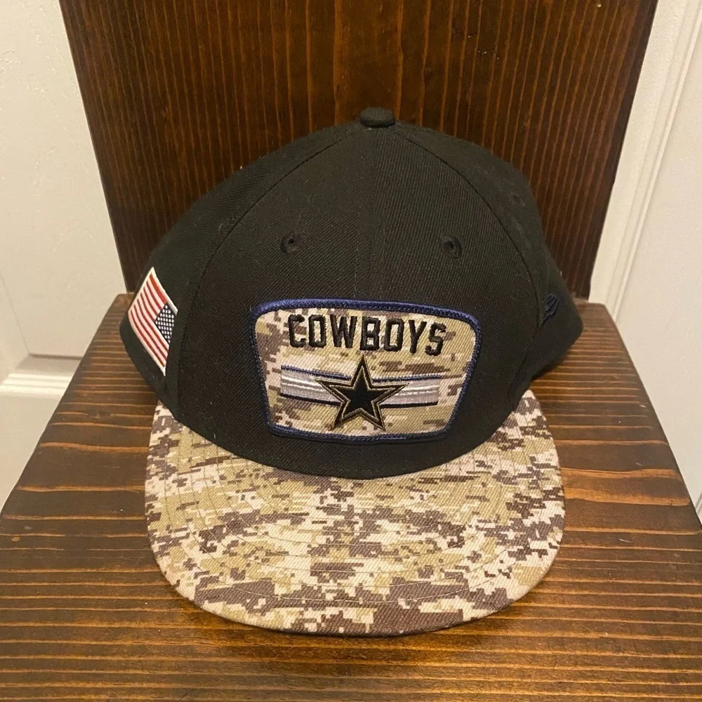 Men's New Era Black/Camo Dallas Cowboys 2021 Salute To Service Trucker 9FIFTY